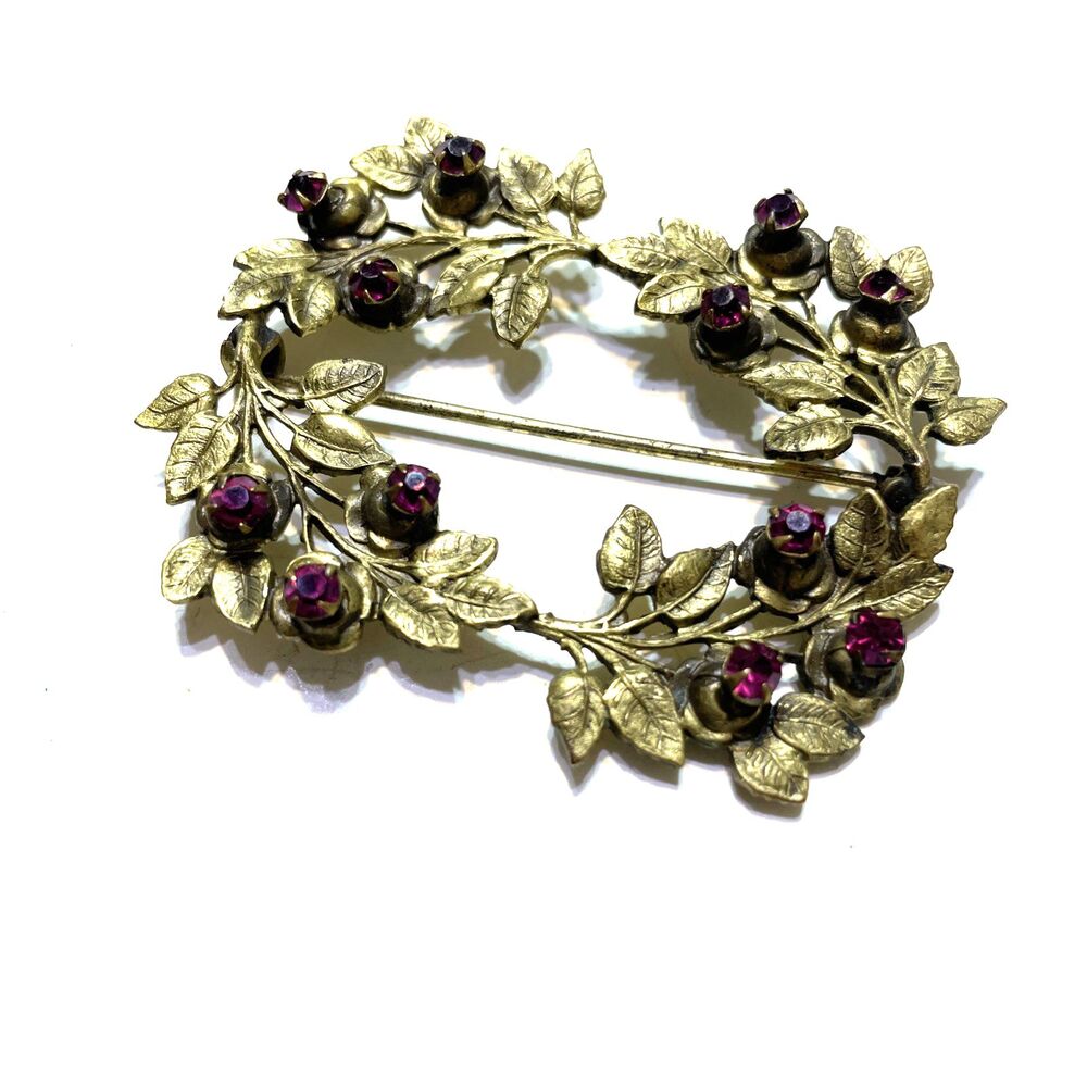 Antique Brass Victorian Pin C Clasp Rare Vintage Jewelry